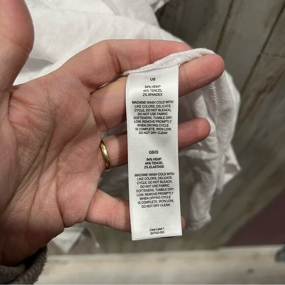 NWT Sherpa Kiran Embroidery Button Back Top Hemp Tencel - Picture 7 of 9